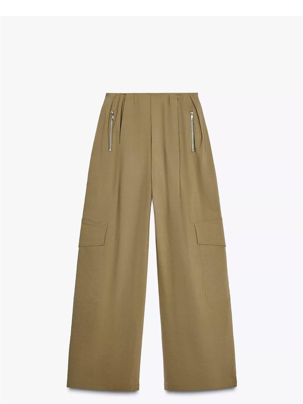 NEW! Zara Wide-Leg Cargo Pants in Olive
